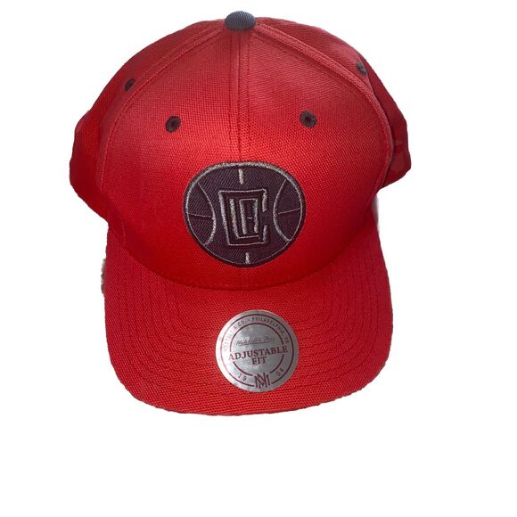Los Angeles Clippers NBA Mitchell & Ness Red Snapback Hat Logo - Picture 1 of 8